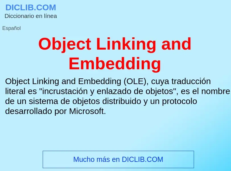 Was ist Object Linking and Embedding - Definition