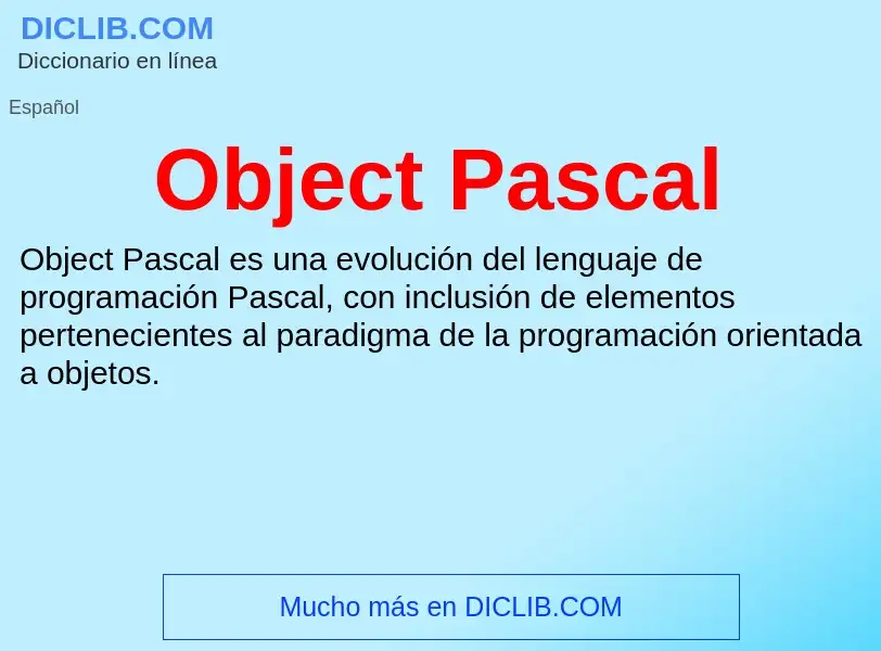 What is Object Pascal - definition