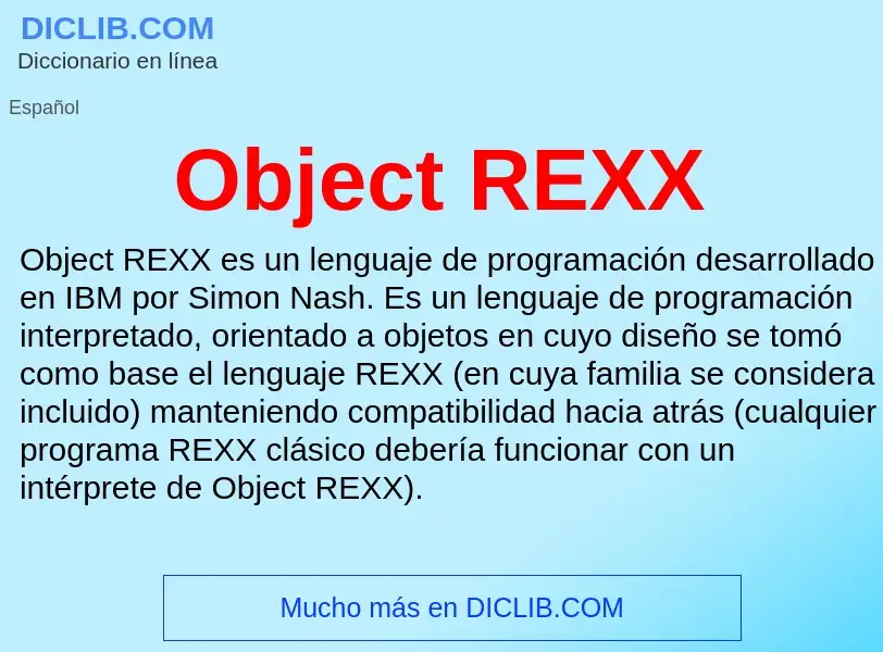 What is Object REXX - definition