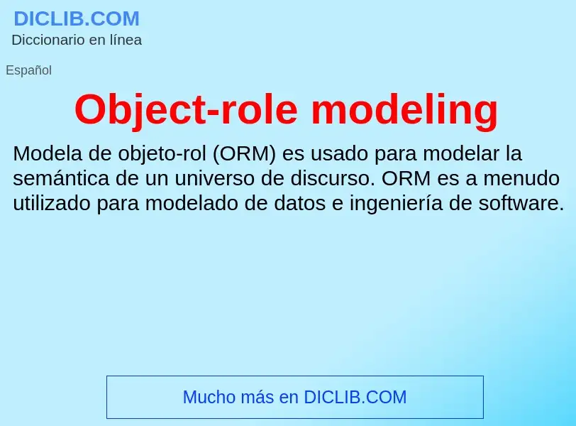 What is Object-role modeling - definition