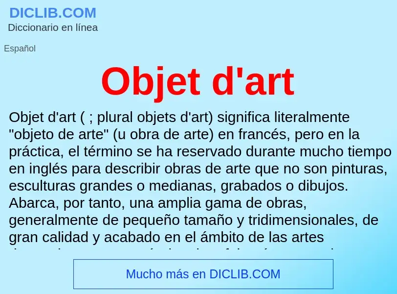 What is Objet d'art - definition