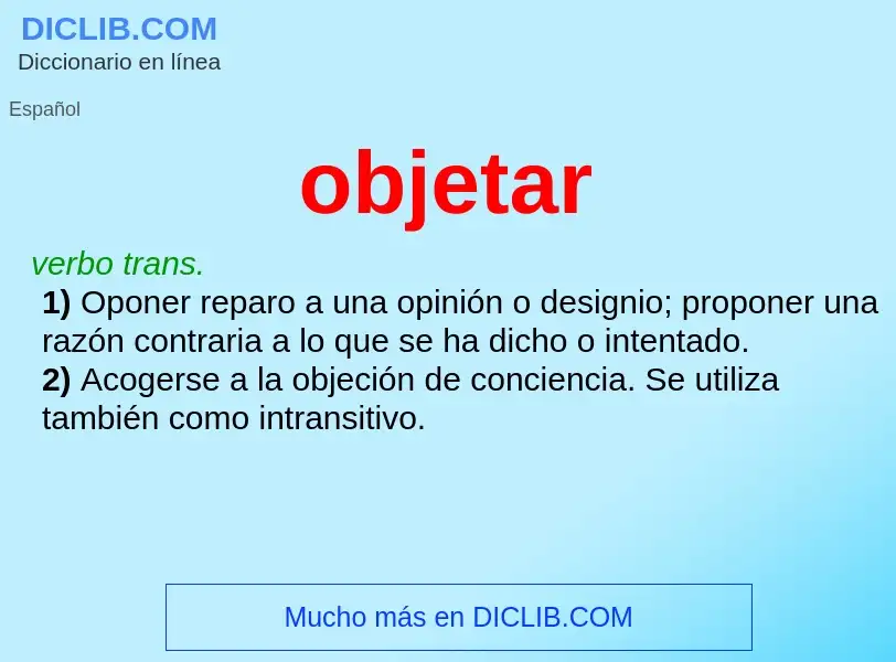 What is objetar - definition