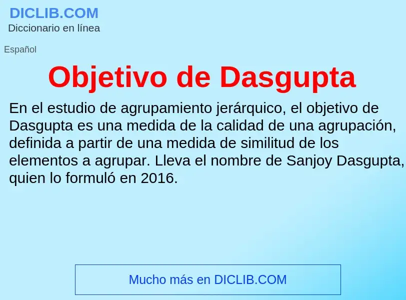 What is Objetivo de Dasgupta - definition