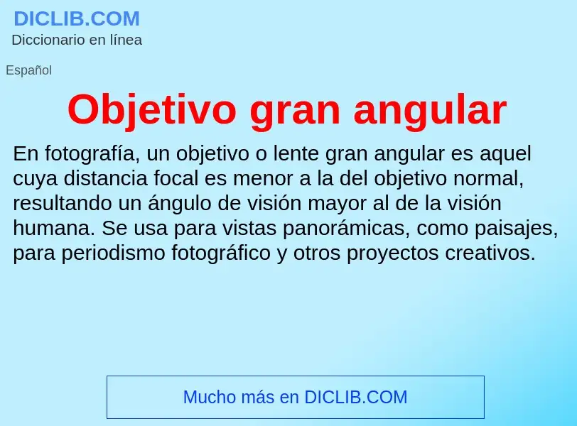 What is Objetivo gran angular - definition