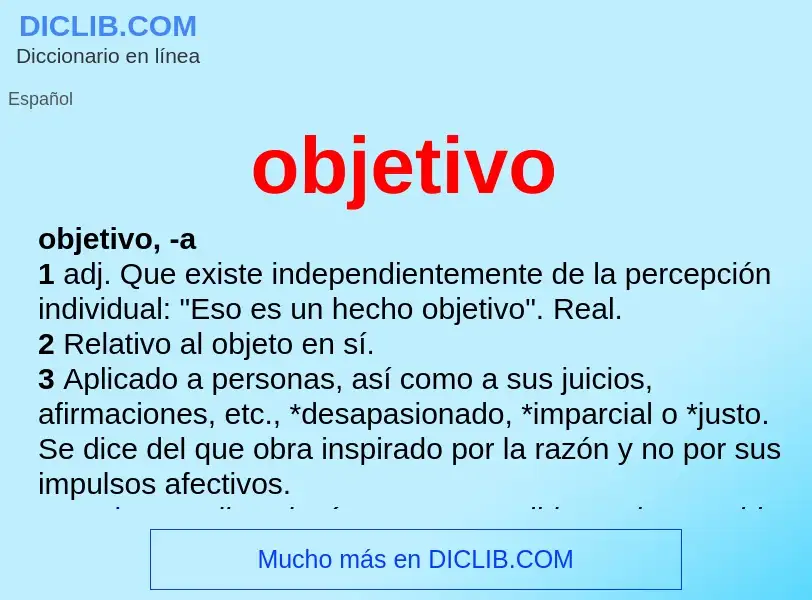 Wat is objetivo - definition