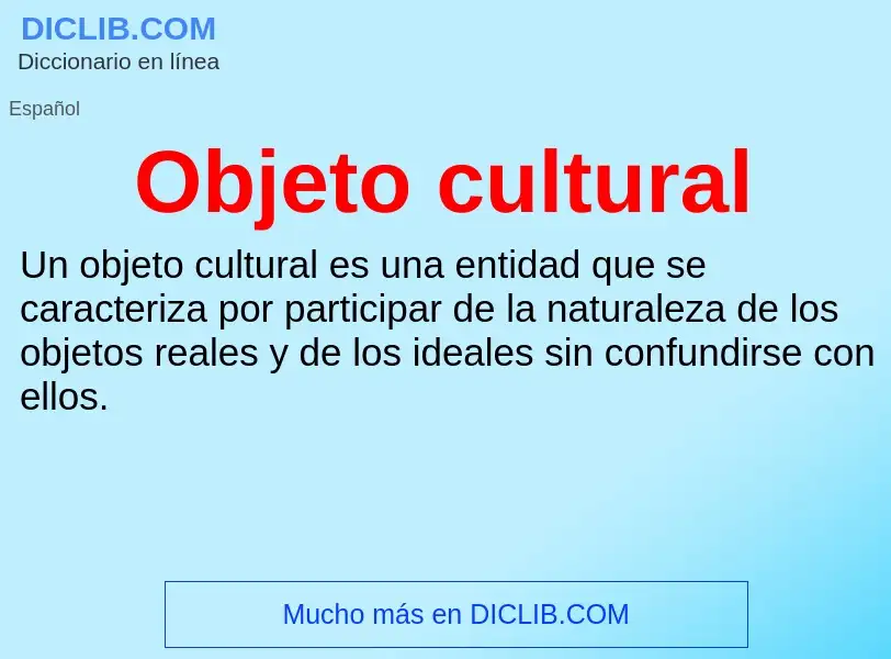 What is Objeto cultural - definition