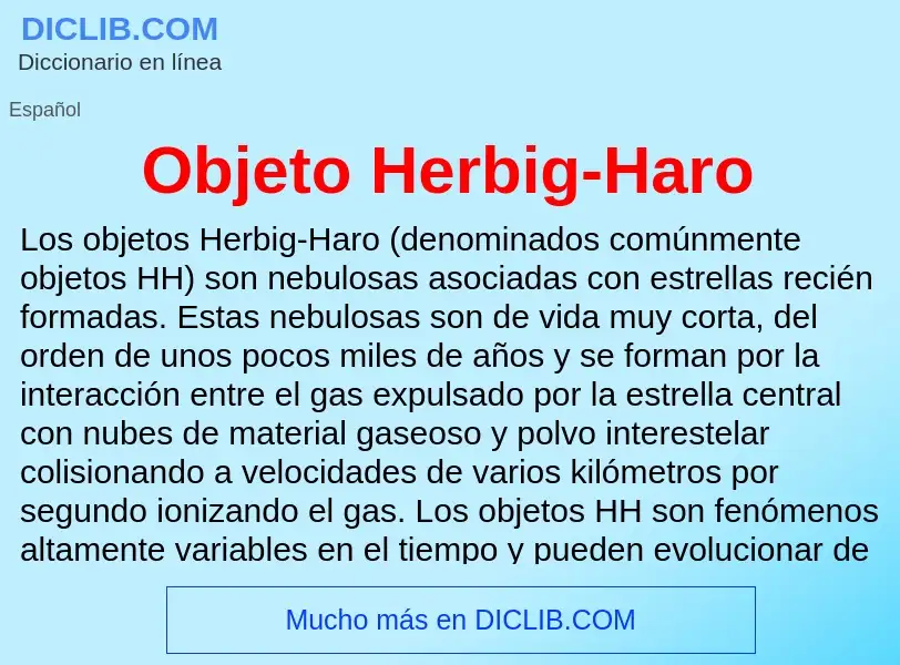 What is Objeto Herbig-Haro - definition