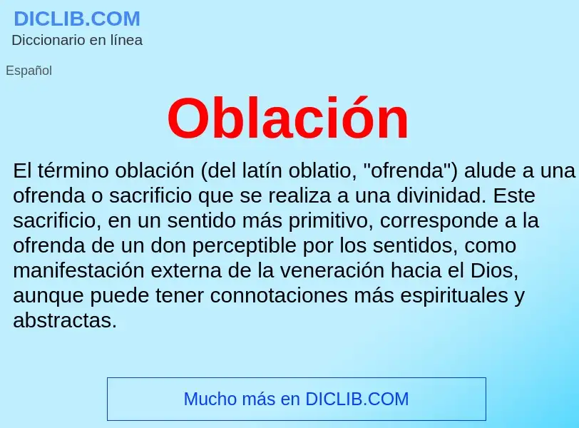 What is Oblación - meaning and definition