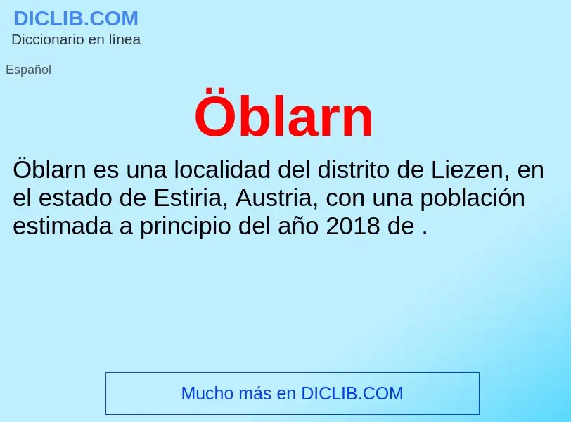 Wat is Öblarn - definition