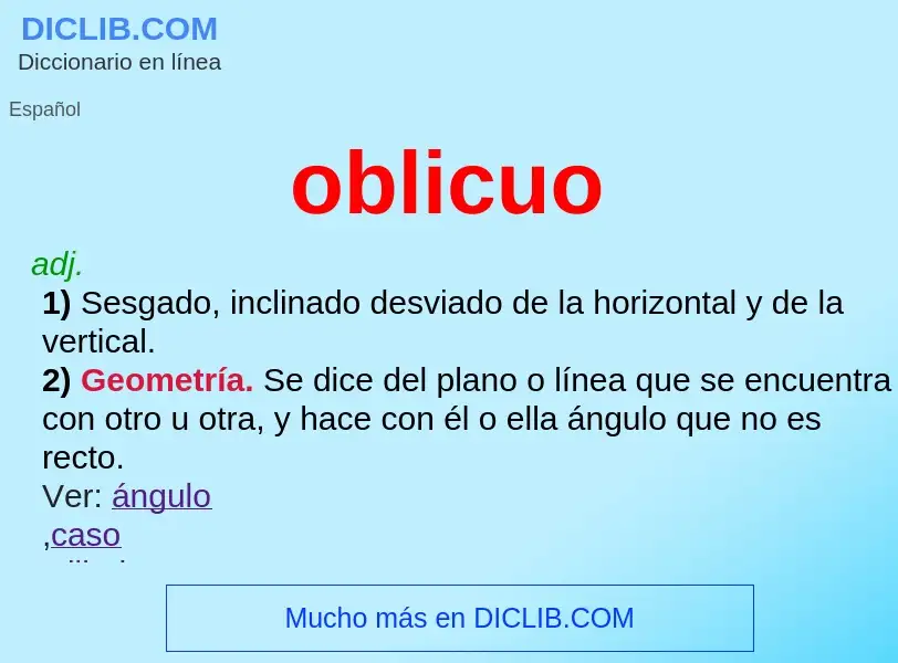 ¿Qué es oblicuo? - significado y definición