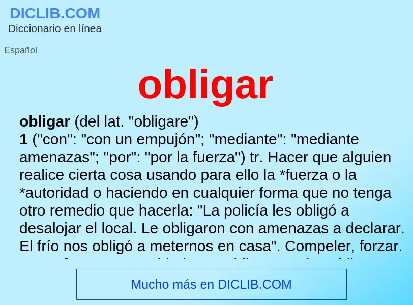 What is obligar - definition