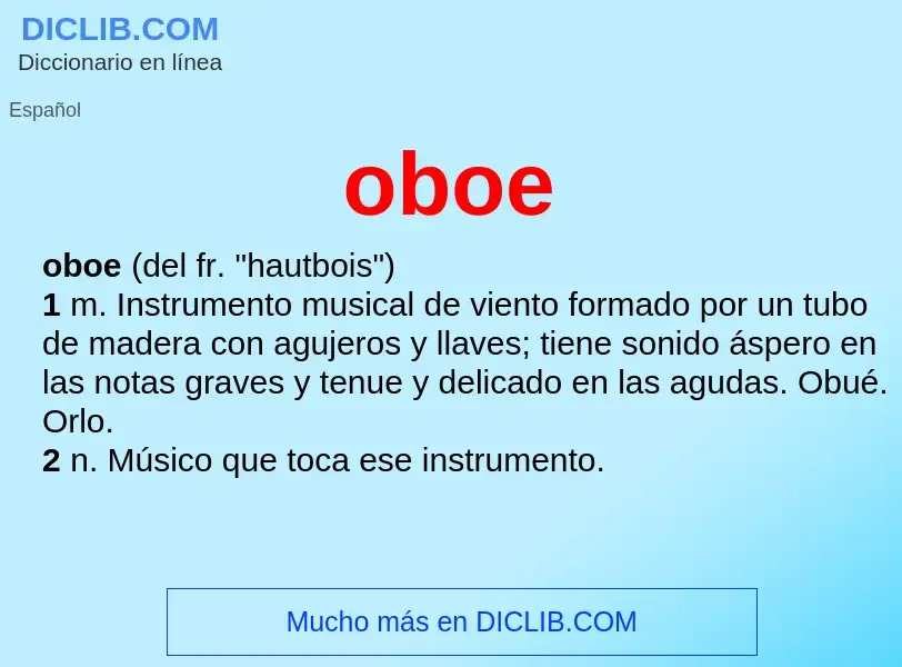 ¿Qué es oboe? - significado y definición