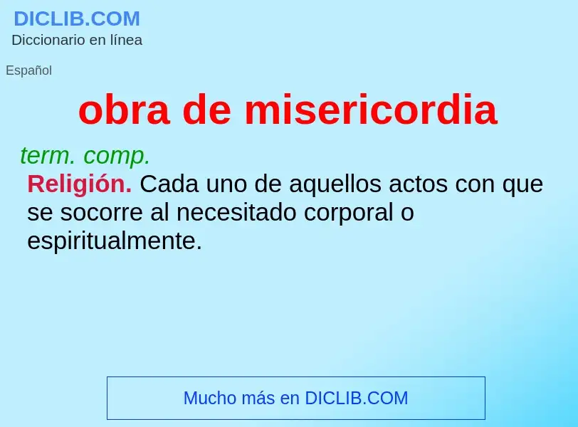 What is obra de misericordia - meaning and definition