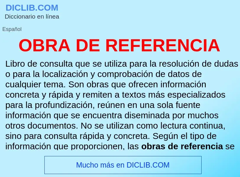 What is OBRA DE REFERENCIA - meaning and definition