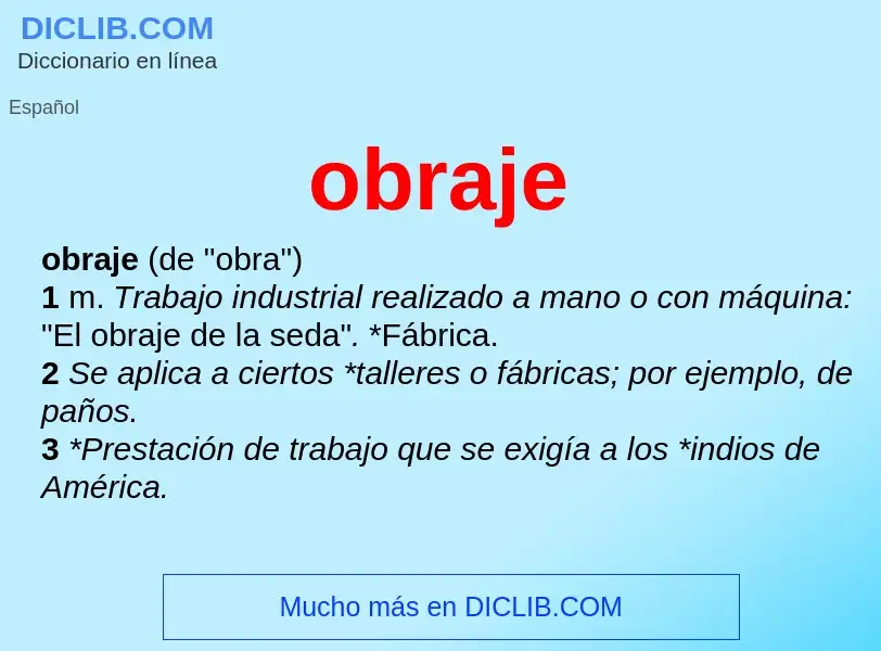 Wat is obraje - definition