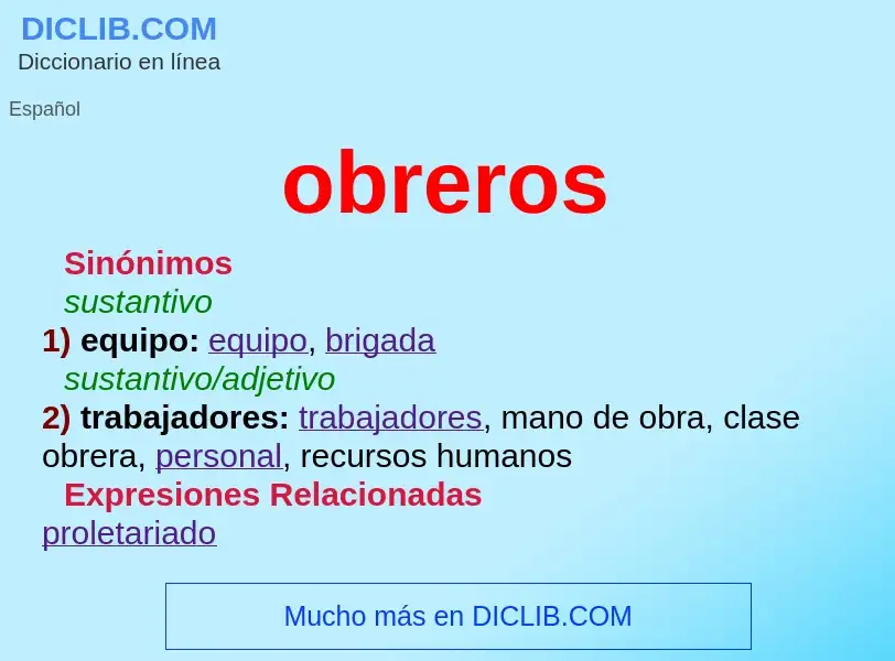 Was ist obreros - Definition