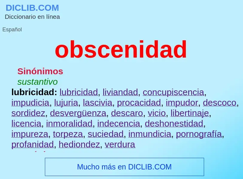 What is obscenidad - meaning and definition