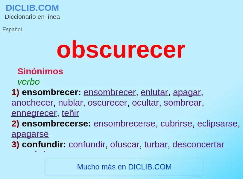 Wat is obscurecer - definition