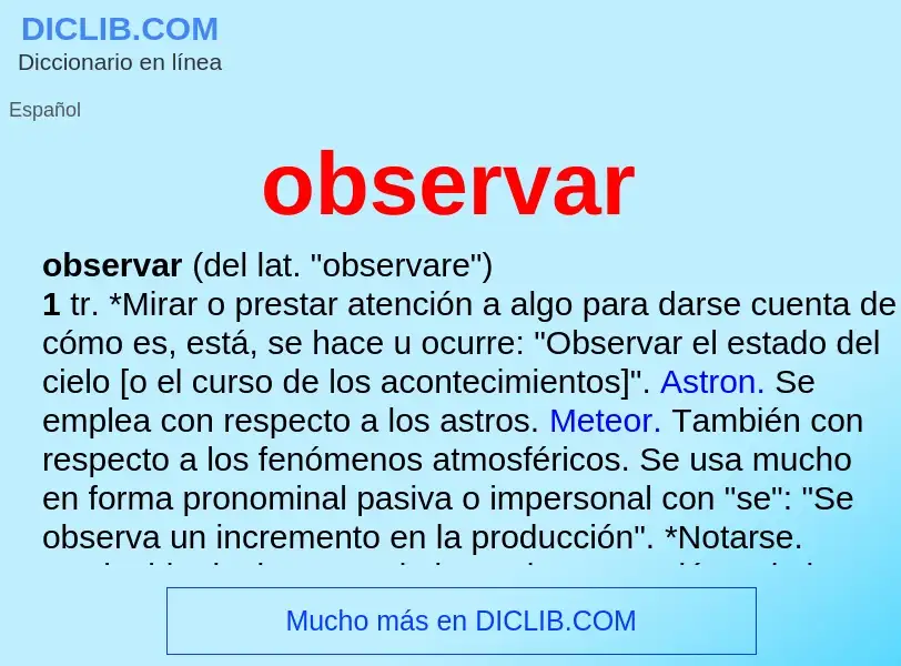 What is observar - meaning and definition