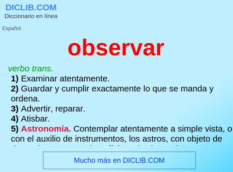 What is observar - definition