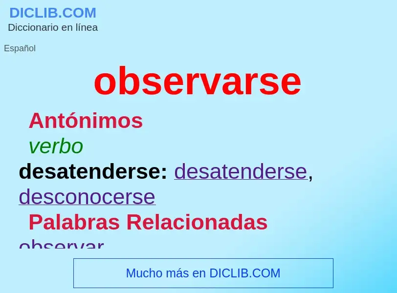 O que é observarse - definição, significado, conceito