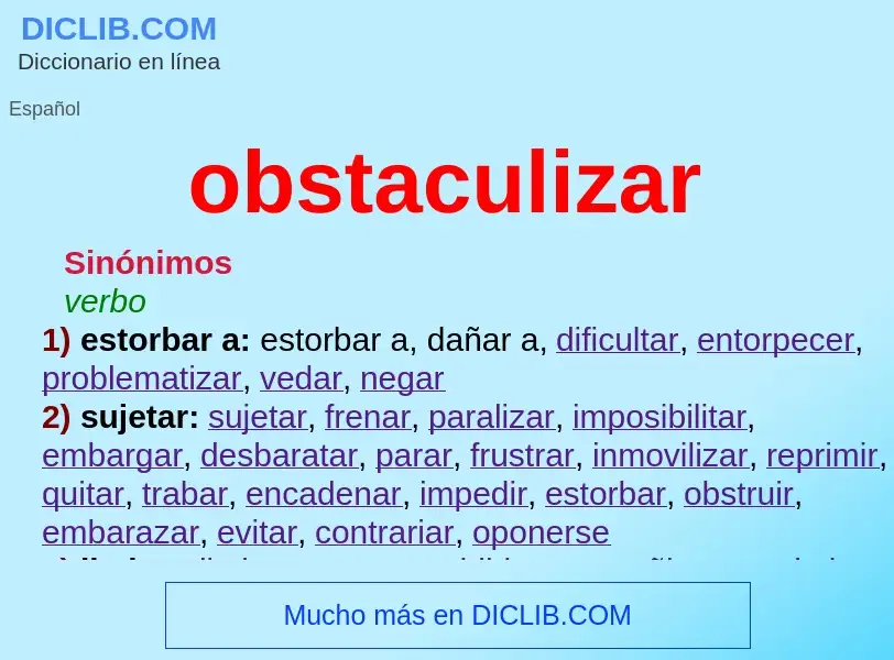 Wat is obstaculizar - definition