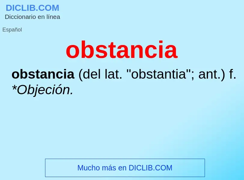 Что такое obstancia - определение