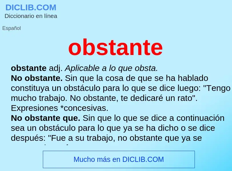 ¿Qué es obstante? - significado y definición