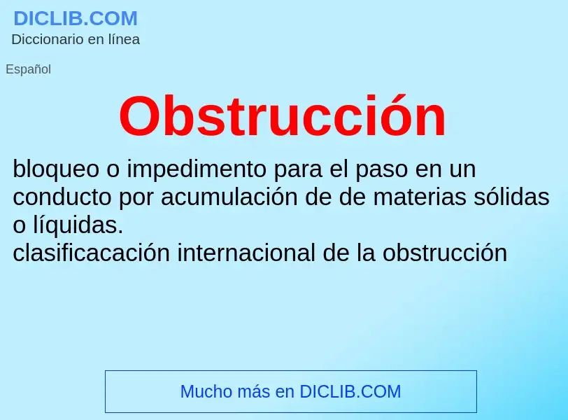 Wat is Obstrucción - definition