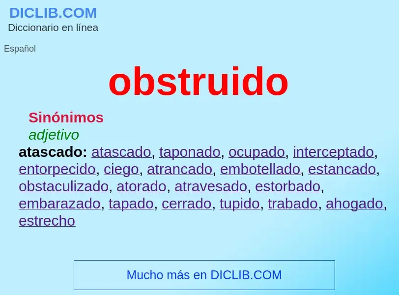 Che cos'è obstruido - definizione