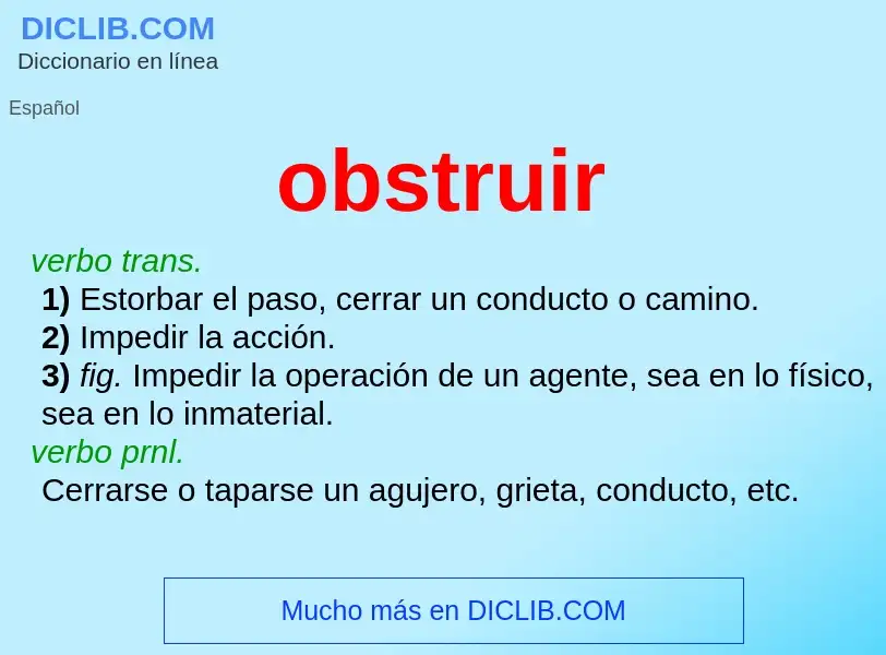 Che cos'è obstruir - definizione