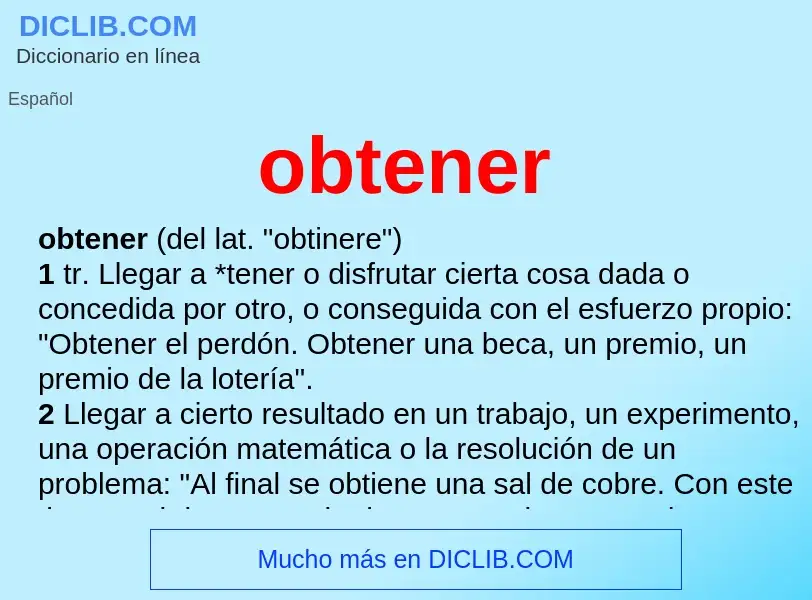 What is obtener - definition