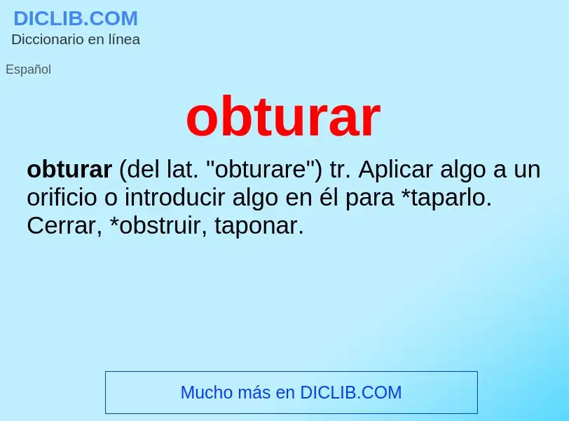 What is obturar - definition