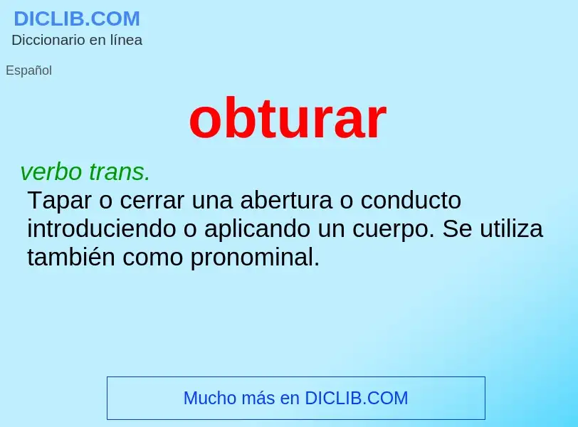 What is obturar - definition