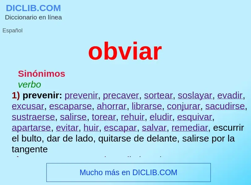 ¿Qué es obviar? - significado y definición