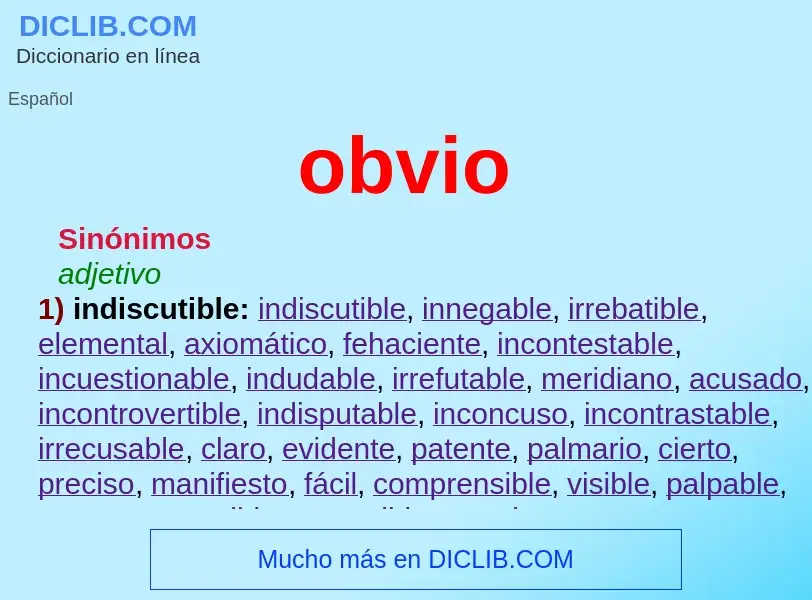 What is obvio - meaning and definition