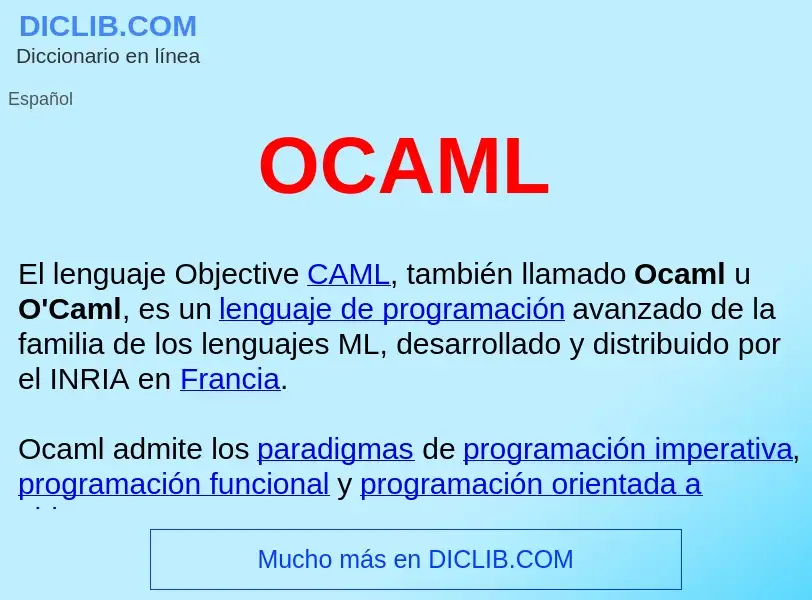 ¿Qué es OCAML ? - significado y definición