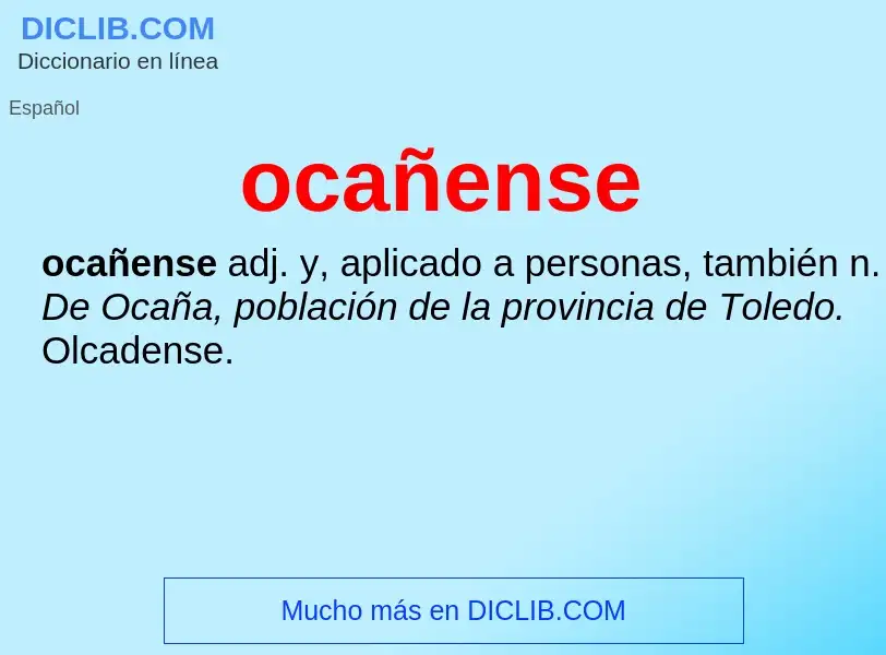 Что такое ocañense - определение