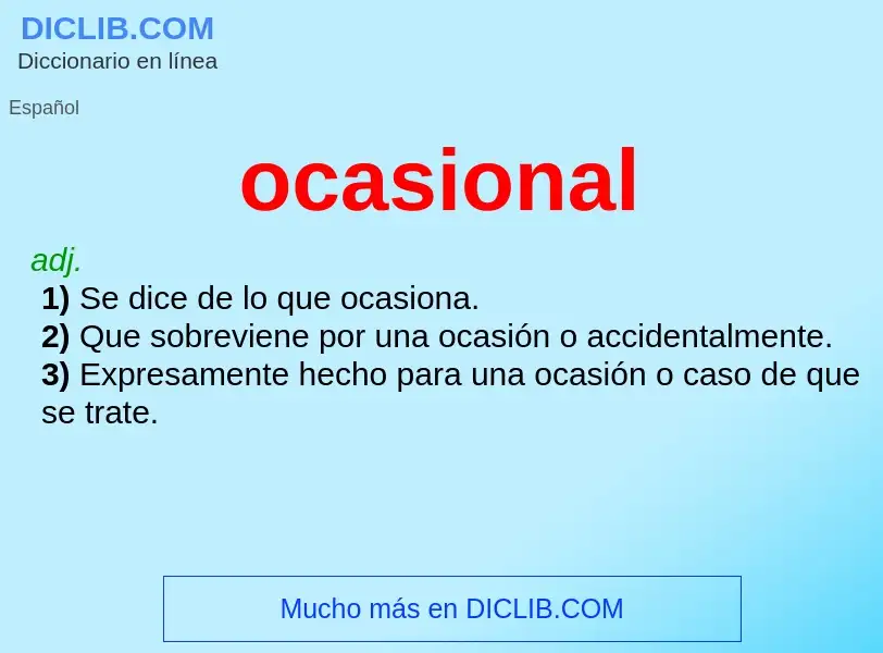 What is ocasional - meaning and definition