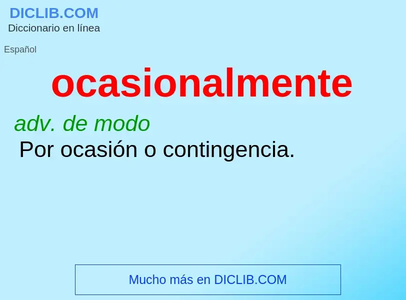 What is ocasionalmente - definition