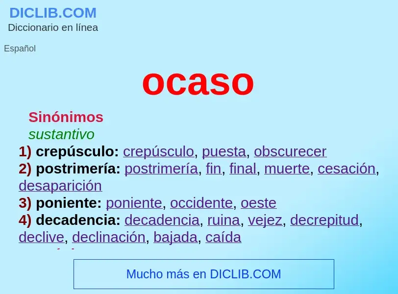 O que é ocaso - definição, significado, conceito