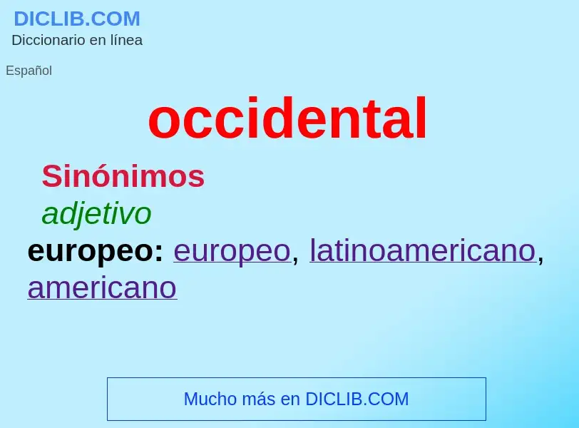 Wat is occidental - definition