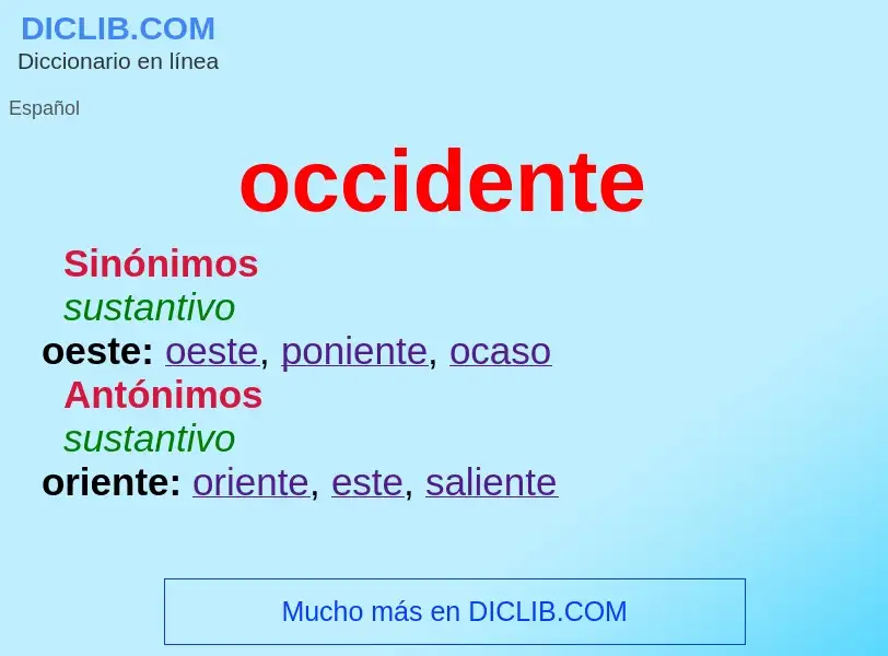 What is occidente - definition