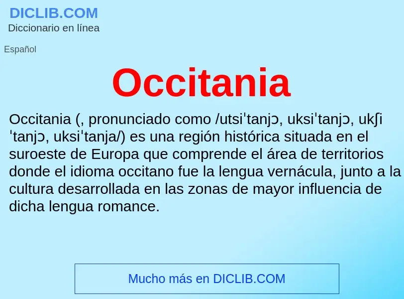 ¿Qué es Occitania? - significado y definición