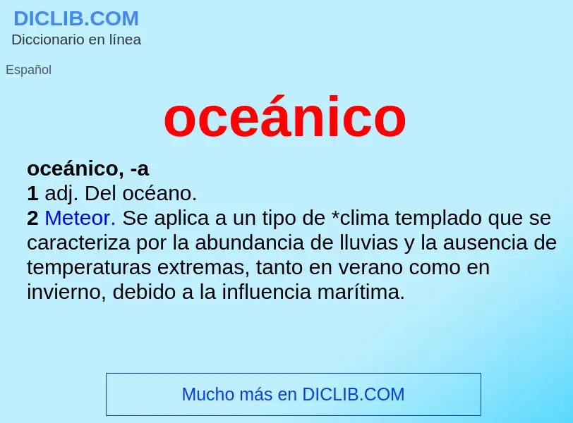 What is oceánico - definition