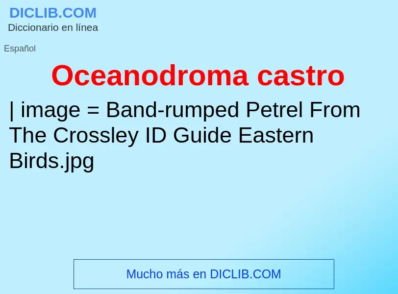 What is Oceanodroma castro - meaning and definition