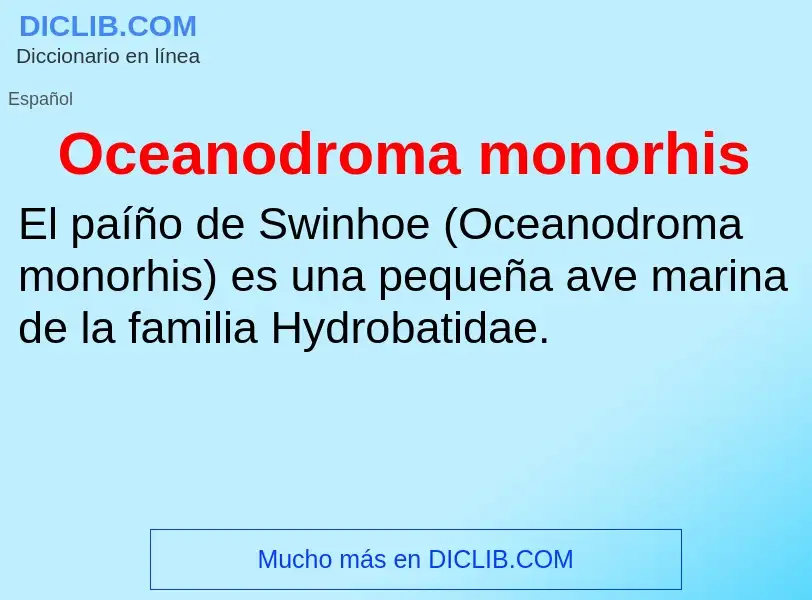 Was ist Oceanodroma monorhis - Definition