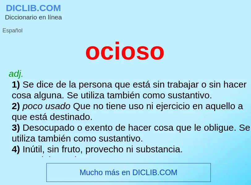 What is ocioso - meaning and definition