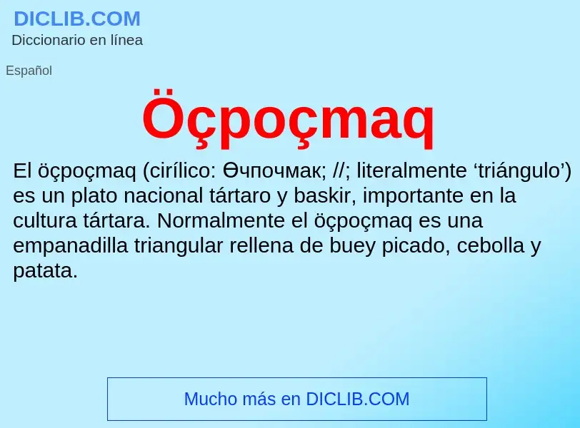 Wat is Öçpoçmaq - definition