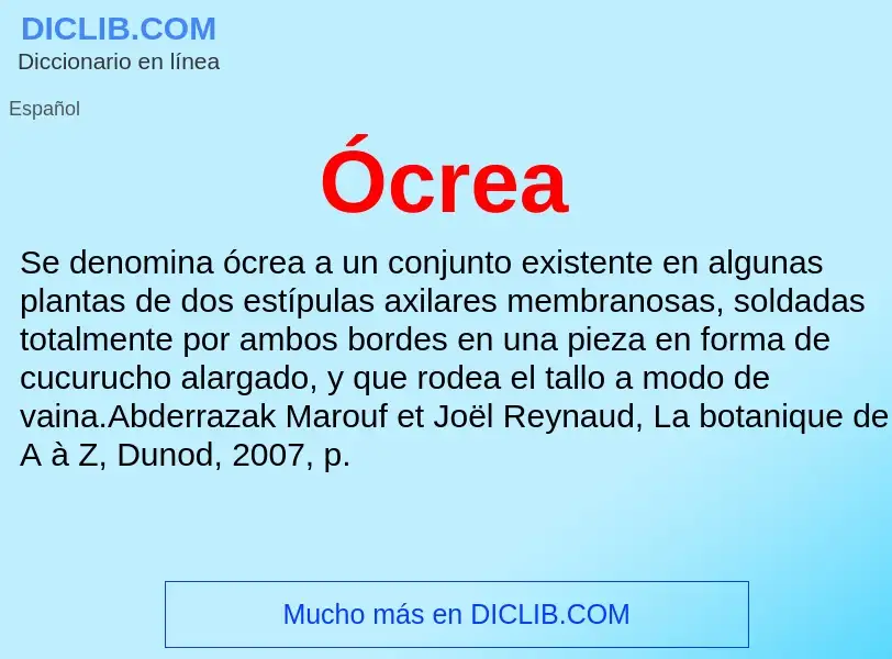 O que é Ócrea - definição, significado, conceito